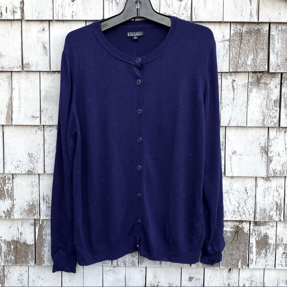 Original By Nicole Miller Blue metallic Women’s Cardigan